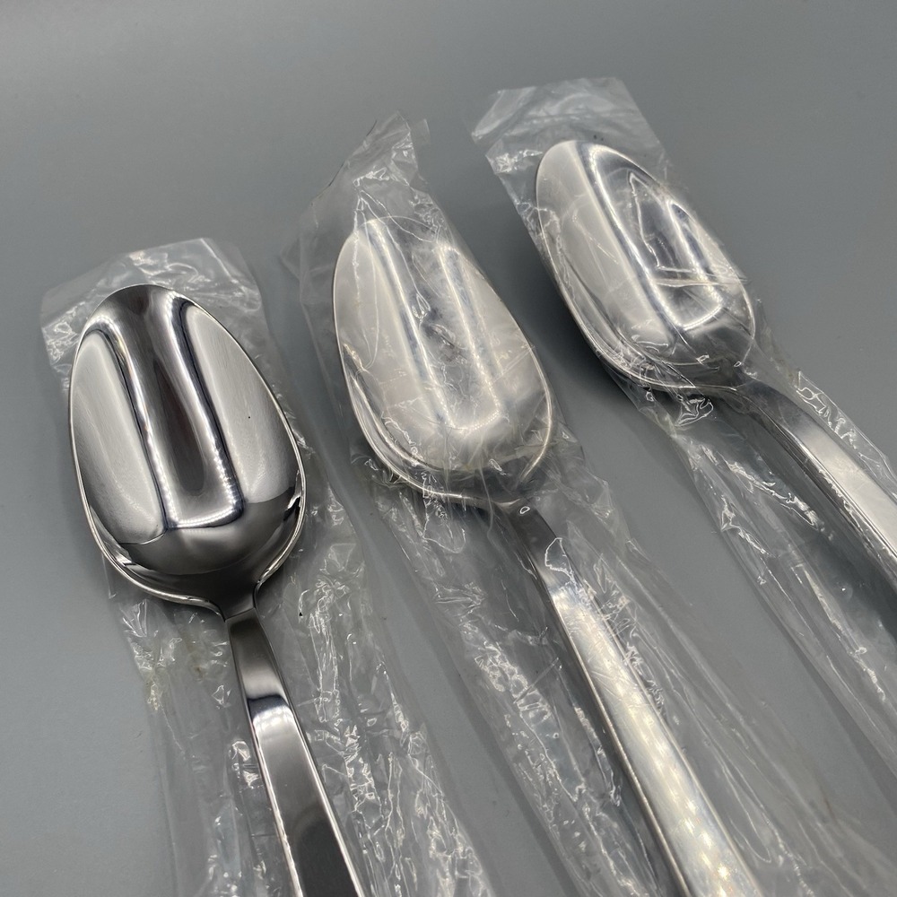 Mikasa PINCH Oval Soup Spoons 3pcs Glossy Forged Stainless Place Table 7.75" - Picture 3 of 6